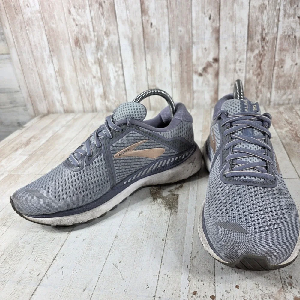 Brooks Adrenaline GTS 20 Womens 8.5 Wide Grey Rose Gold Running Shoes